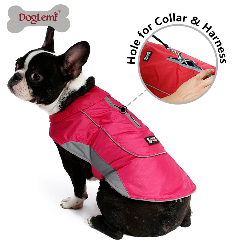 DogLemi Refletive пальто для домашних животных Теплая Флисовая водонепроницаемая куртка для щенков и больших собак зимнее теплое пальто одежда размеры от XS до 3XL