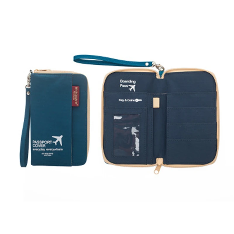 Для мужчин и женщин, держатель для паспорта, органайзер для ID карты, сумка для паспорта, кошелек, чехол для документов, мужская сумка, защитный рукав, ремешок на запястье PC0062 - Цвет: Blue S