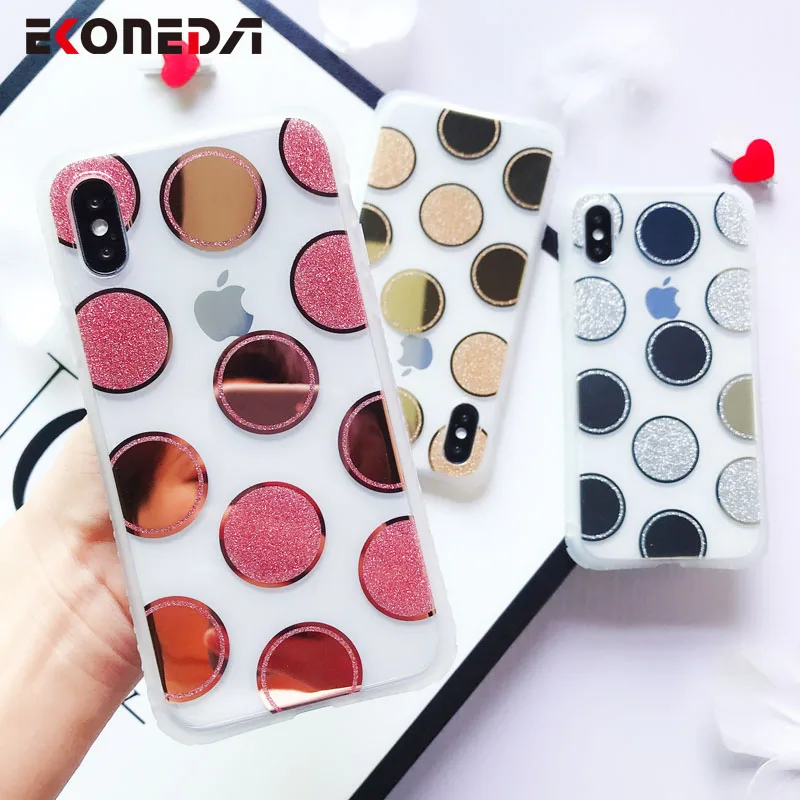 Чехол EKONEDA Girl Dots для iPhone 7 Plus блестящий чехол XR роскошный зеркальный X XS Max 6S 8 |