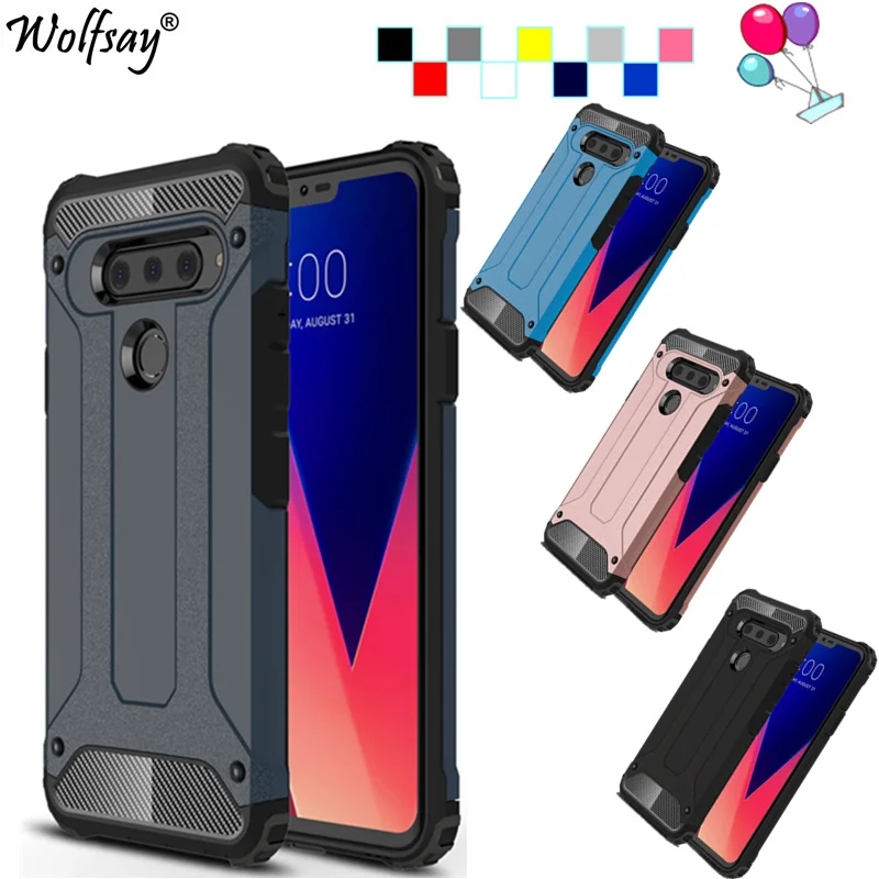 Чехол Wolfsay для LG V40 чехол 6 5 дюймов TPU + PC гибридный защитный ThinQ Thinq Coque | Мобильные