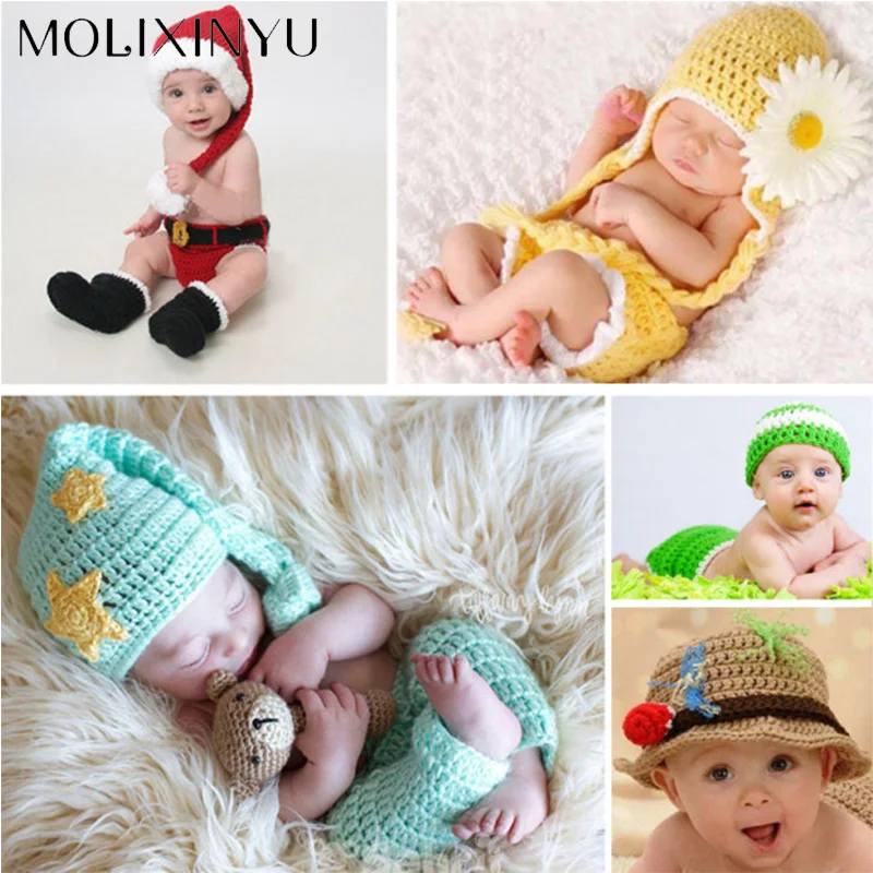 

DMROLES Baby Knitting Cute Photography Suit Baby Girl Clothing Newborn Photography Props Baby Hat Newborn Crochet Outfits
