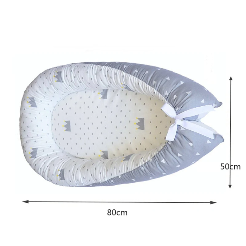 Переносная люлька для новорожденных из мягкого хлопка, съемная и моющаяся кровать для путешествий для детей, детское гнездо, матрас для