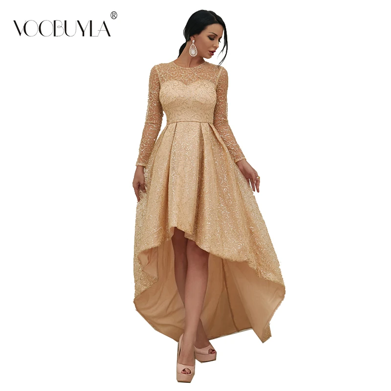 

Voobuyla 2019 Women Sexy O Neck Long Sleeve Glitter Dresses Female Evening Party Maxi Elegant Dress Vestdios Spring Ladies Dress