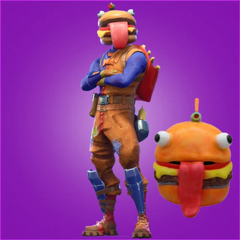

Durr Burger Mask game Battle Royale Beef Boss mask Cosplay latex mask Halloween Party Adult Helmet