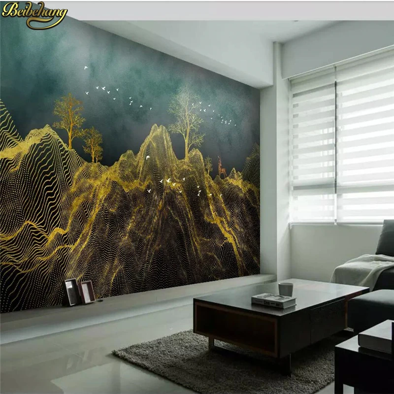 beibehang Custom Mountain Fortune Tree Elk Background Bedding Room Sofa Wall Backdrop Mural Decor Photo wallpaper 3D wall paper