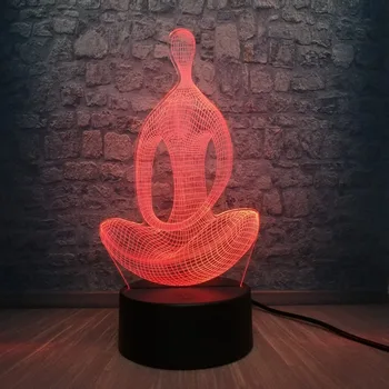 

3D Lamp Yoga Meditation USB Night Light Multicolor Lava LED RGB Lighting Luminaria Table Kids Christmas Gifts Home Deacorative