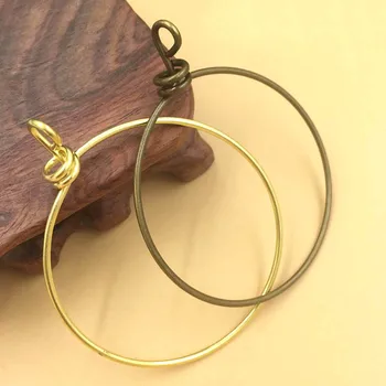 

55x1.5mm Geometric Designs Wired Big Circle with Loop Earring & Pendant Supplies Connectors Finding Charms DIY Jewelry Making