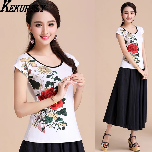 kekurily t shirts for women plus size 3xl 4xl 5xl 6x embroidery plus size womens clothes 6x