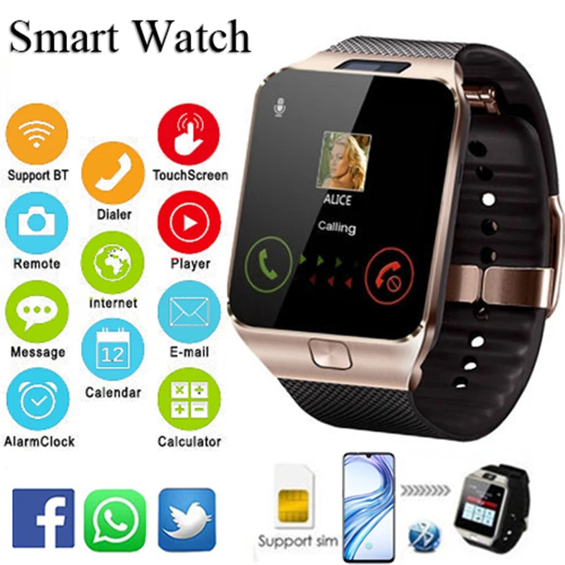 reloj digital hombre 2018 Bluetooth Smart Watch DZ09 Smartwatch TF SIM Camera for IOS iPhone Android