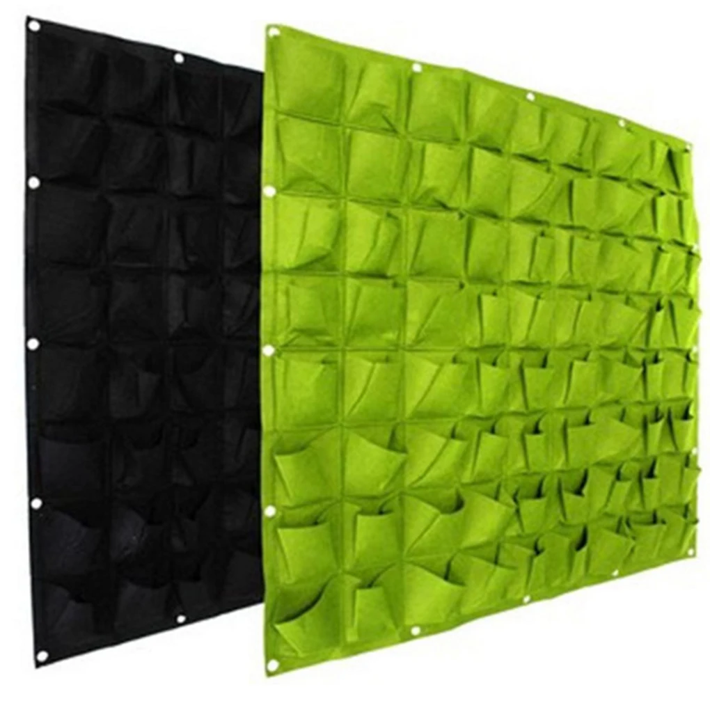 Pockets Green Wall Felt Flowers Hanging Bags Plant Growth Bag Indoor