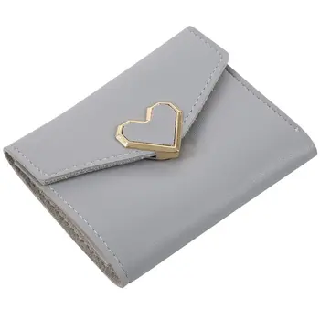 

Short Lady Heart Purses Hasp Women Wallets Clutch Solid Lovely Purse Women Wallet Cards Id Holder Moneybags Pocket