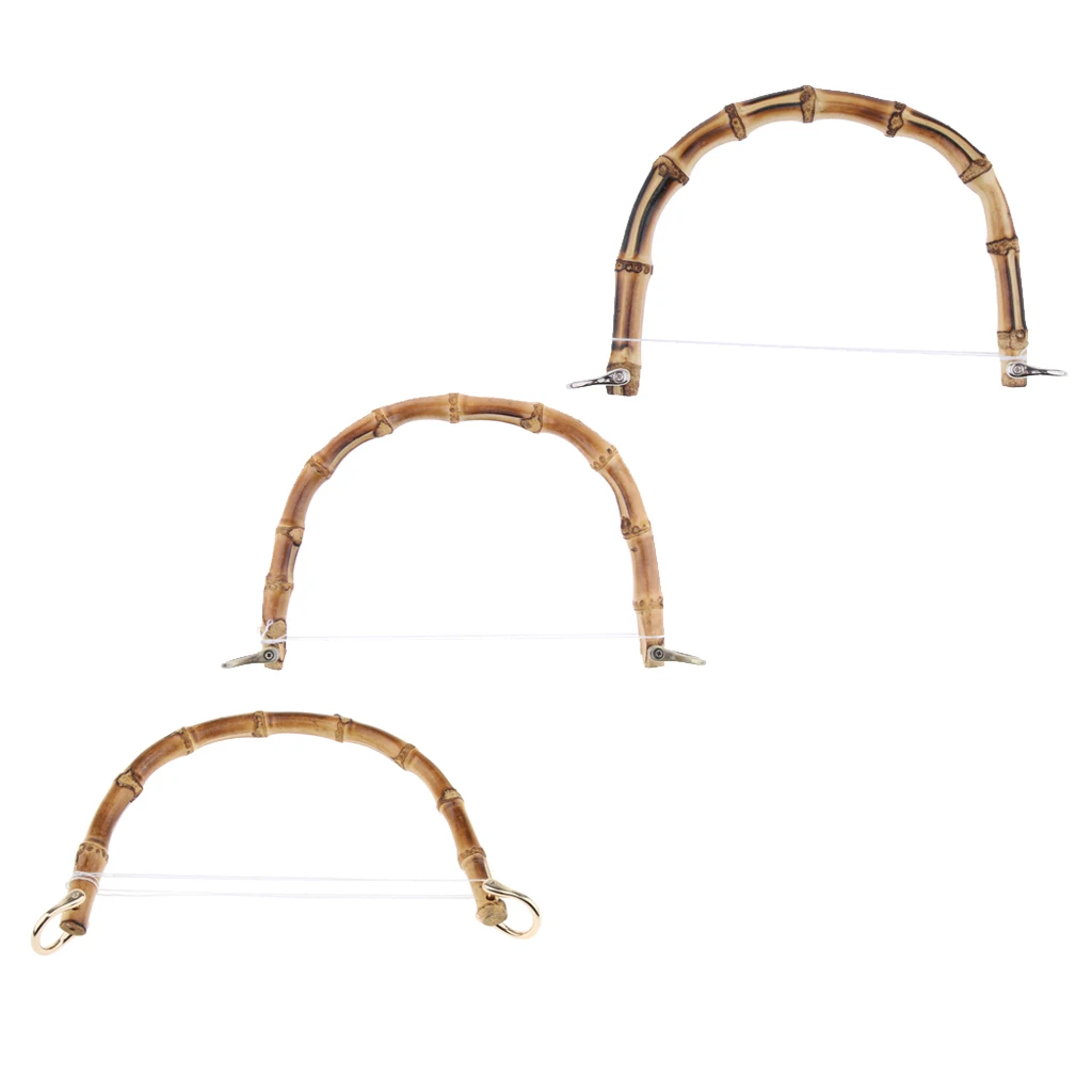 Real Bamboo DIY Wooden Purse Bag Handle Handbag Accessories Wood Frame Evening Clutch Handle Part