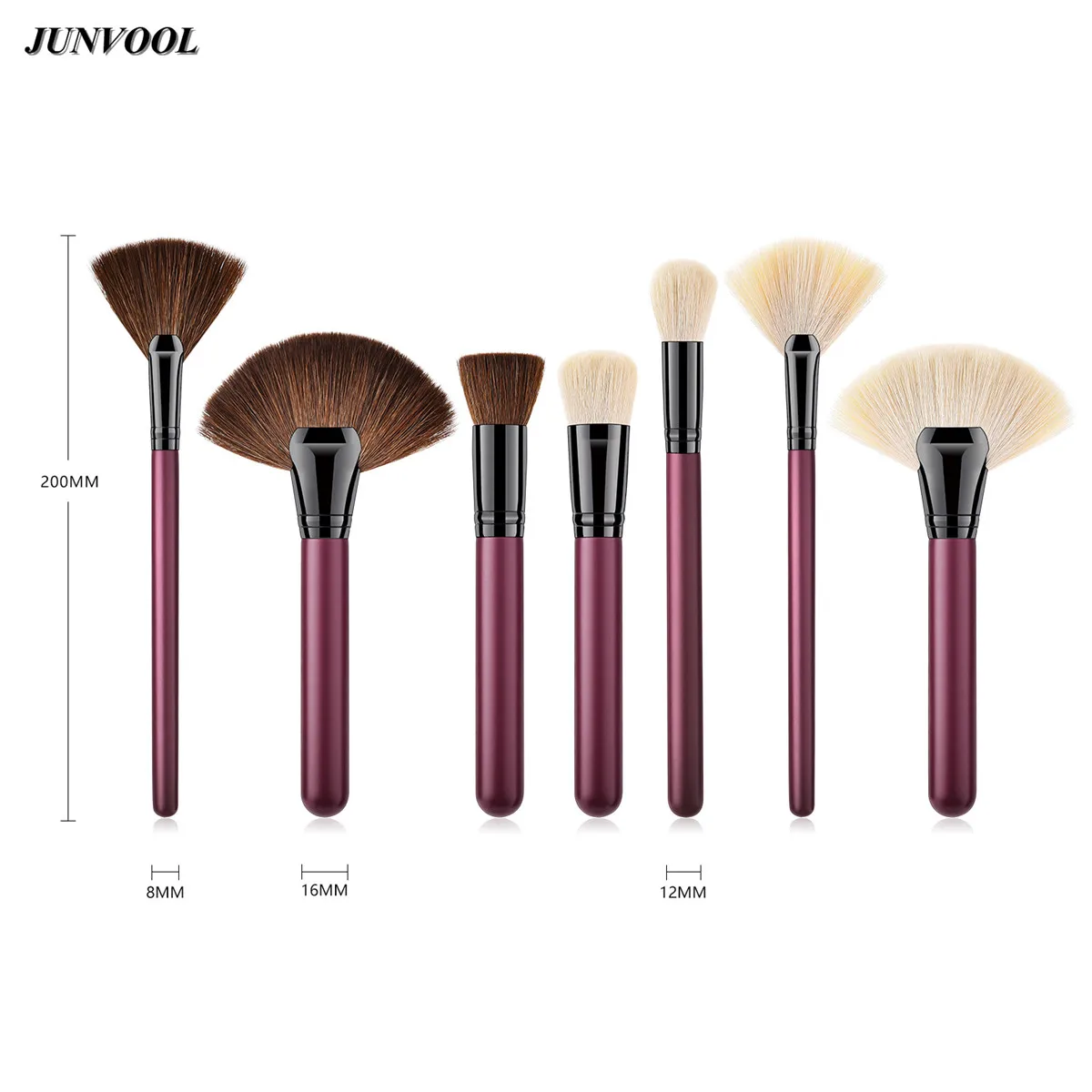 Popular Fan Makeup Brush Set 7pcs Flat Soft Wool Beauty Foundation