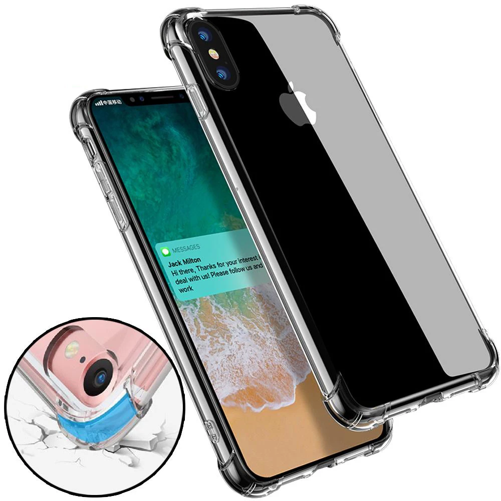 

100/500PCS Super Soft TPU Transparent Clear Phone Case Protect Cover Shockproof Soft Cases For Samsung S10 plus iPhone XR XS Max