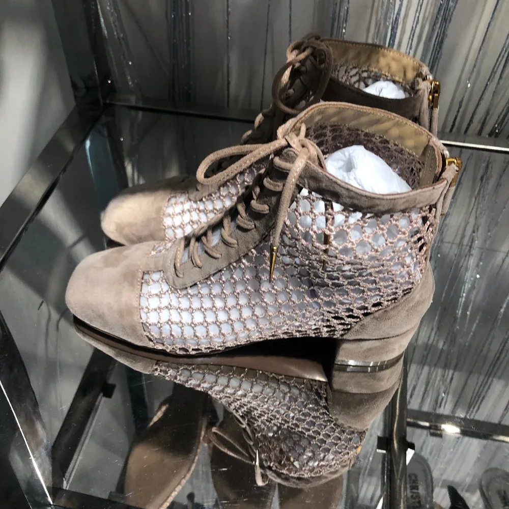 

2019 women ladies knitted suede leather sandals flat heel shoes boots