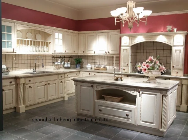 PVC/vinyl kitchen cabinet(LH PV024)-in Kitchen Cabinets from Home