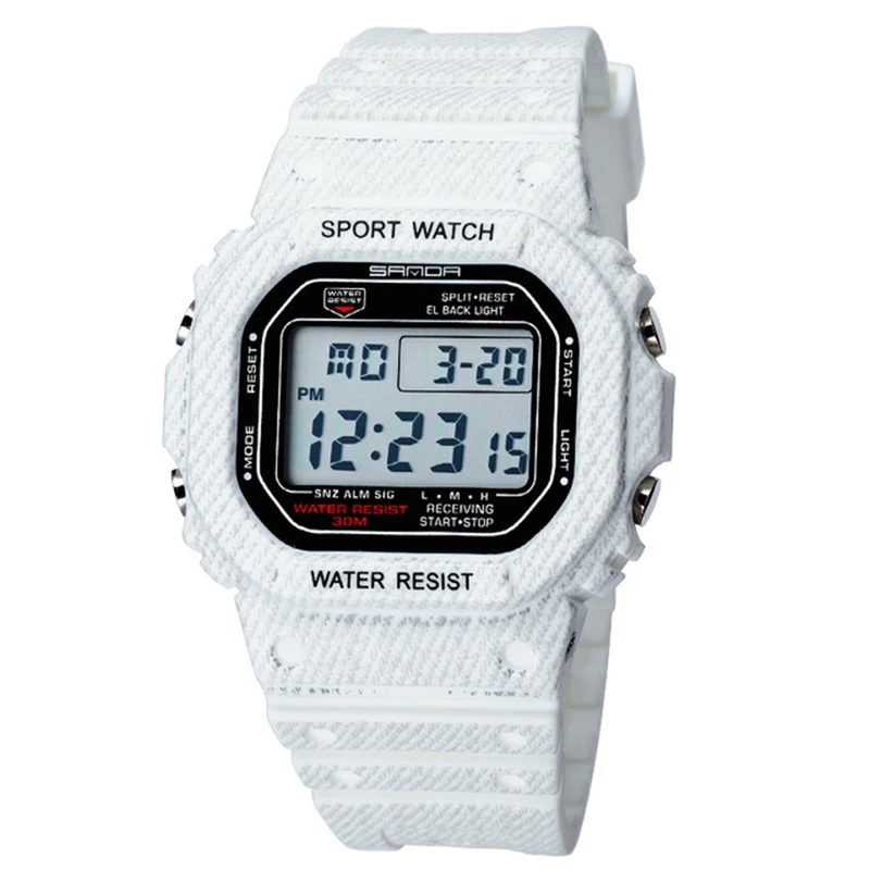 Sanda спортивные светодиодные электронные цифровые часы водонепроницаемые часы - Цвет: for  Woman