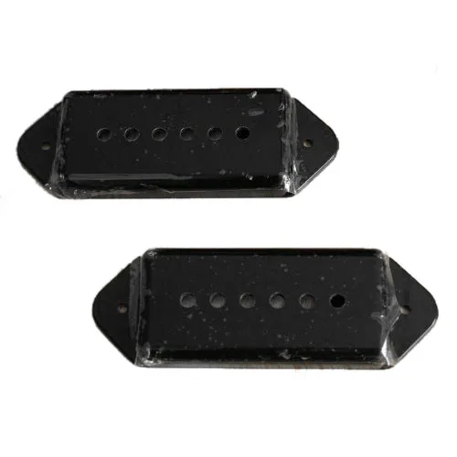 

New A Pair of P-90 p90 Dog-ear Guitar Pickup Covers BLACK (C42)