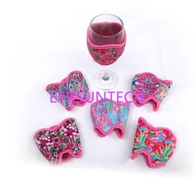 200 шт/партия Быстрая высококачественный популярный неопреновый красный бокал для вина, кружка держатель охладителя монограмма персонализированный держатель вина