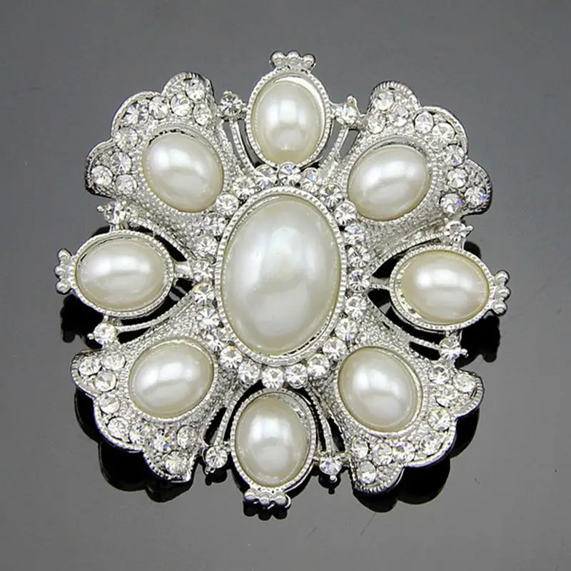 Hemisphere Simulated Pearls Shining Crystal High Quality Brooches for