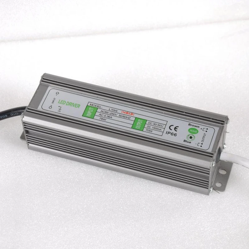 

PHISCALE 1piece 70W 14S5P Waterproof LED Driver Power Supply Constant Current AC100-260V 1500mA for 70W LED Bulb