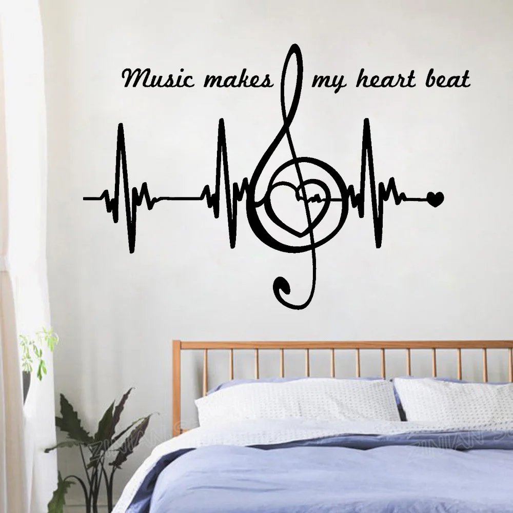 Music notes wall art decal sticker modern any colour or size