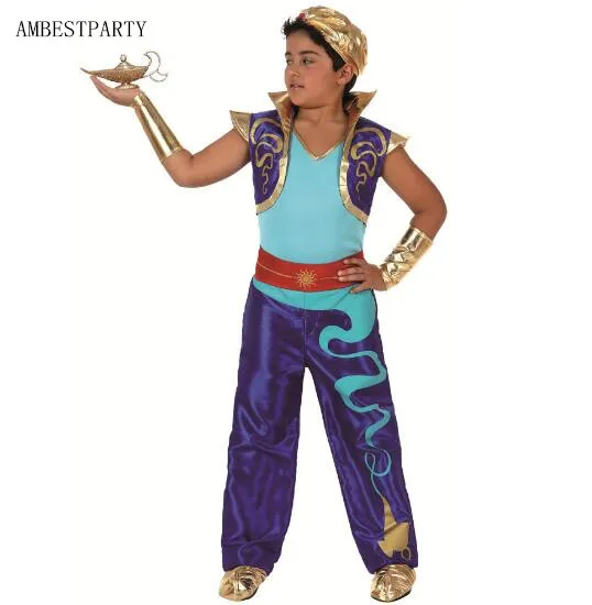 

Hot 2018 Kids Halloween Carnival Nightclub Aladdin Magic Lamp Arabia Princess Cosplay Costume Party Masquerade dress AMBESTPARTY