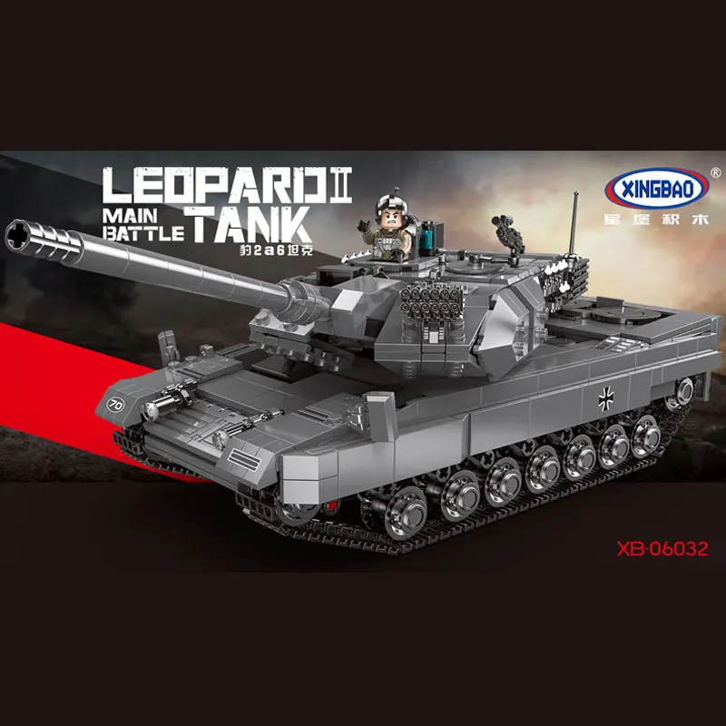 

XINGBAO 06032 Military Series The Leopard 2 Tank Set Building Blocks Bricks Toys for Children Kids Educational Gifts