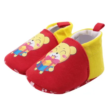 

Baby Kids Slip-On First Walkers Cotton Warm Shoes Cartoon Print Pattern Shoes 0-18M