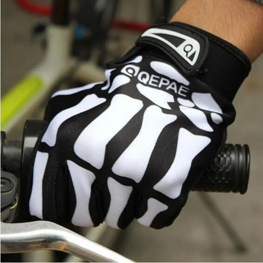 

Sport Cycling Bike Motorcyle Skull Skeleton Full Finger Glove M/L/XL Driving Comfortable Bicycle warm Gloves more cute Mittens