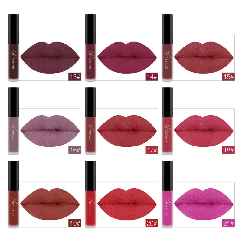 24 Color Liquid Lipstick Matte Long Lasting Makeup Lips Waterproof Cosmetics Matte Lipsticks Gloss