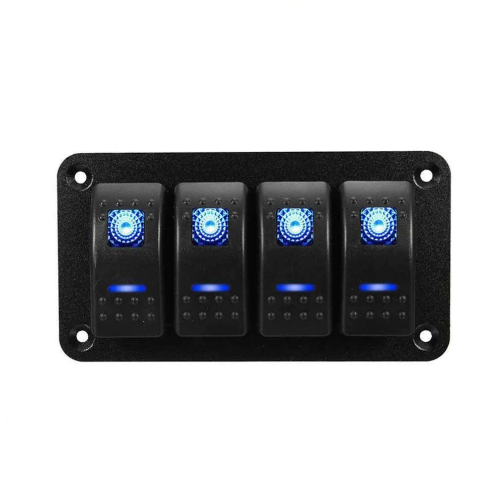 Painel de Luz Gang Alternar Rocker Switch Led On-off Car Marine Boat dc 12 v - 24 4 10 Chaves do carro e relé