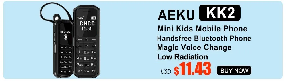 AEKU KK2 беспроводные Bluetooth наушники мини детские сотовые телефоны Громкая связь Bluetooth номеронаборник волшебный голос GSM SIM детский мобильный телефон