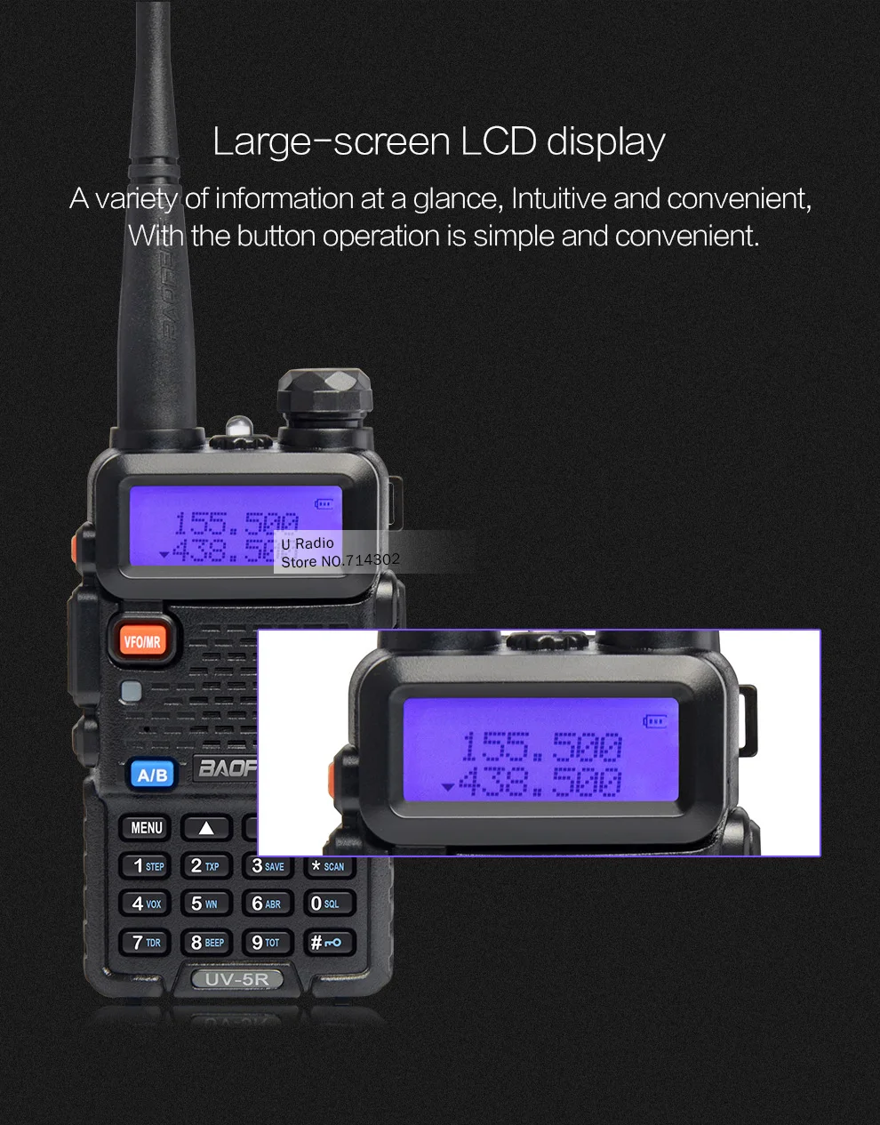 2 шт Baofeng UV-5R Двухдиапазонная рация UHF VHF радио связь UV5R портативная Рация Набор Baofeng 5R радиоприемники черный