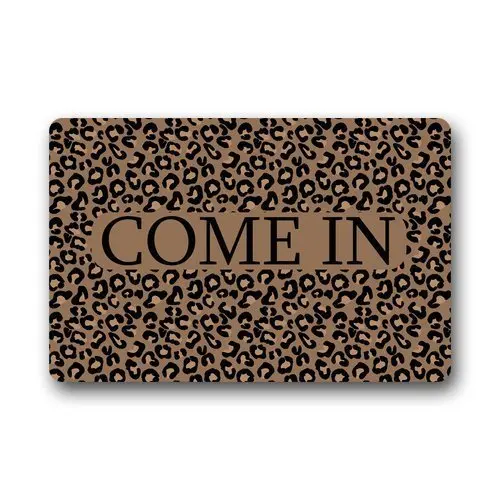

Generic Machine Clean Fabric Non-Slip Rubber Backing Durable Indoor Doormat Door Mats Come In Leopard Print Dark Brown Design