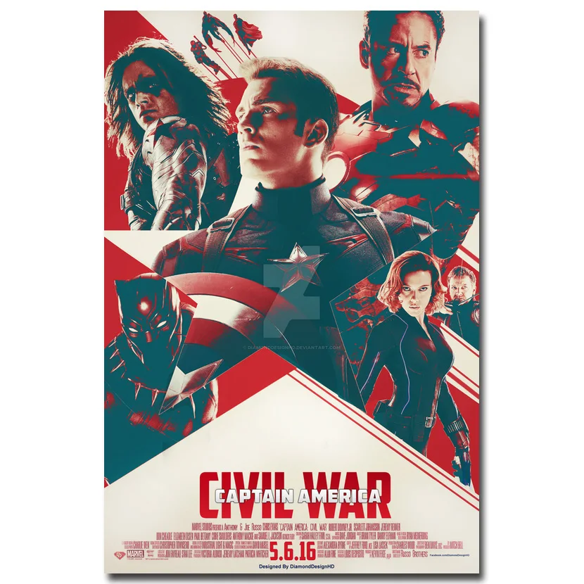 Captain America Civil War Marvel Iron Man Art Silk Poster 12x18 24x36
