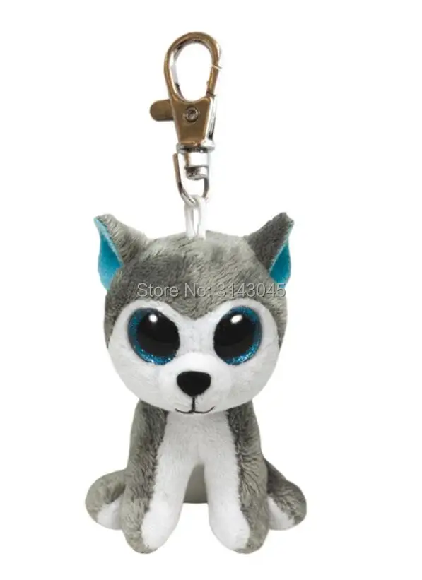 3" Ty Beanie Boos 8cm Slush Husky the Dog Keychain Clip Cinder Pendant