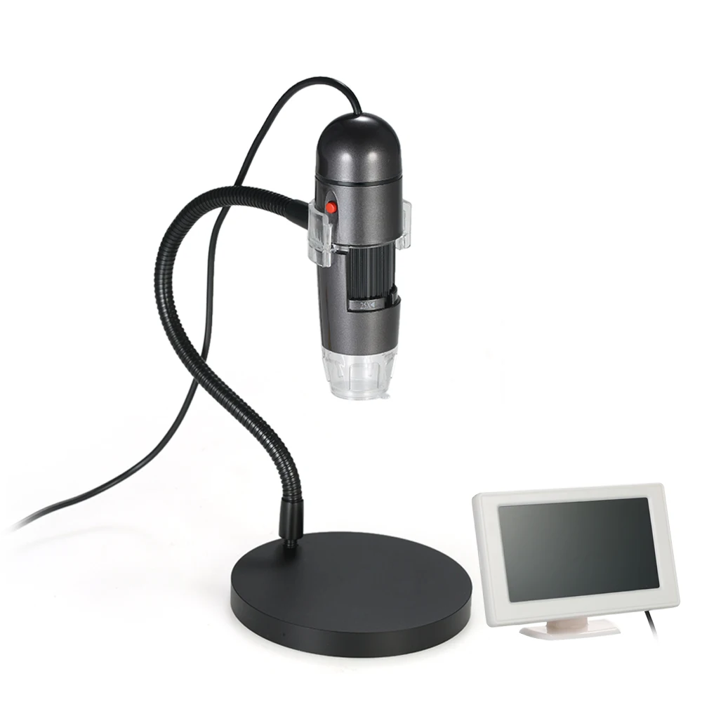 

Portable 4.3 inch LCD Digital Microscope 8LED Digital Zoom Magnifier with Holder 25X-600X Magnification 4-50cm Focus