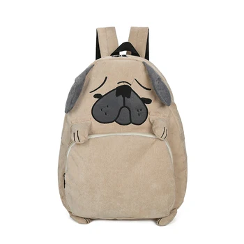 

Korea fashion high quality women backpack cartoon dog school bags casual canvas travel Backpack for girls cute Fox rucksack