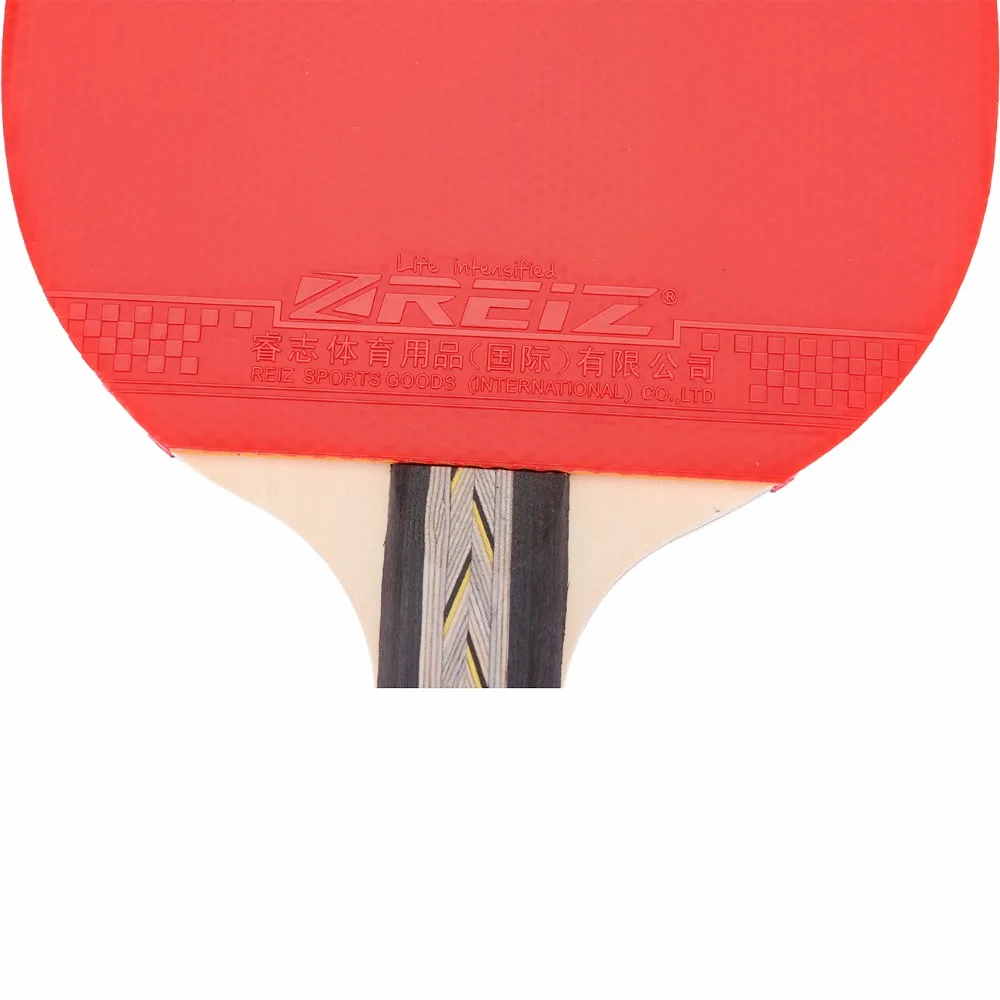 REIZ короткие или Длинные ручки встряхнуть-рука настольный теннис комплект пинг-понг Настольный теннис ракетка 3 звезды с случае Красного и