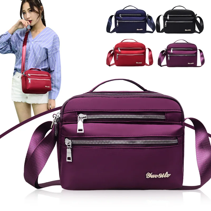 YS 6619 New Fashion women's bag nylon single shoulder bag Multi zipper