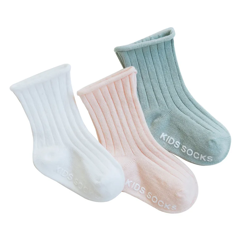 3 Pairs/Lot Cotton Baby Socks With Grips Solid Thin Breathable Middle Tube Non Slip Socks for Baby Boys Girls Free Shipping 3 Pairs/Lot Cotton Baby Socks With Grips Solid Thin Breathable Middle Tube Non Slip Socks for Baby Boys Girls Free Shipping