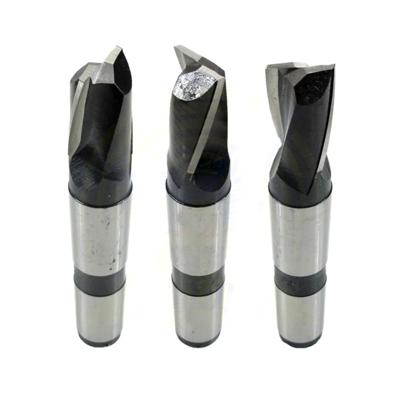 White steel morse MT2 MT3 MT4 Taper Shank keyway 2flute milling cutter for CNC machine mill