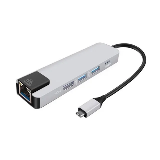 5 в 1 Тип usb C концентратор Hdmi 4 K USB Rj45 сетевой адаптер для Macbook Pro Зарядное устройство