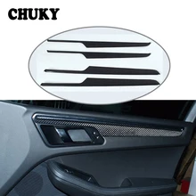 CHUKY Черный углеродного волокна двери автомобиля отделкой полоса Стайлинг интерьера наклейки для Porsche Macan аксессуары