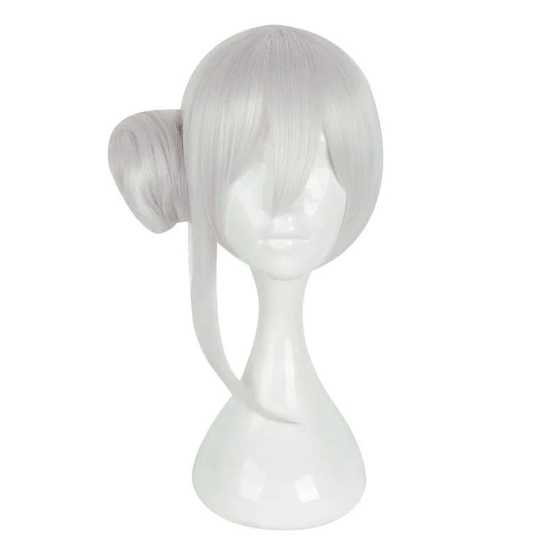 

MCOSER Free Shipping 35cm White Color With Contracting Synthetic Cosplay Costume Wig 100% High Temperature Fiber Hair WIG-655G