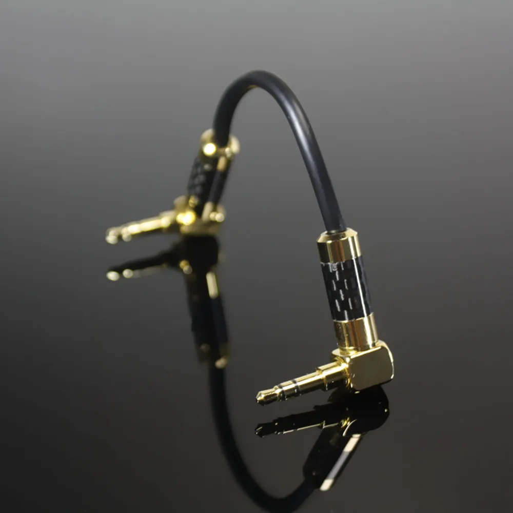 Newest Brand FENGRU 15CM 3 5mm Male to 3 5mm Male Gold plated braided Stereo Audio Cable For Headphone Amplifier MP3