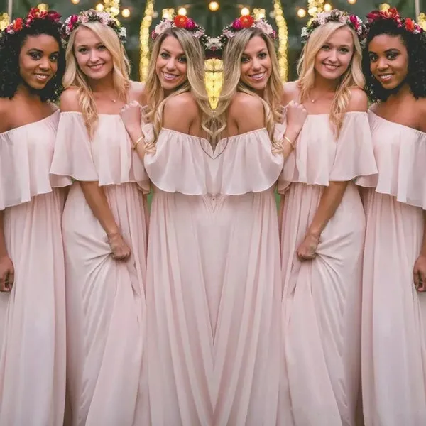 2018 New Bridesmaid Dresses Tea-Length Blush Pink Navy Blue Lace Irregular Hem V Neck Maid of Honor Country Wedding Party Guest Gowns