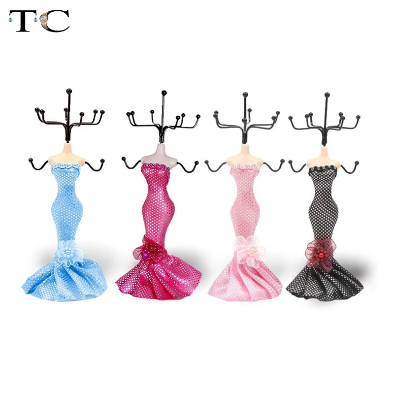 Princess Wearing Dress Style Jewelry Stand Earring Necklace Display Mannequin Dress Lady Figure Stand Holder