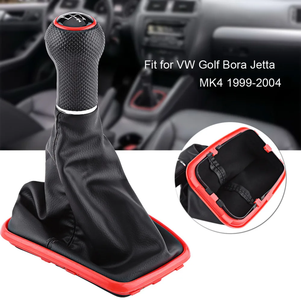 5 Speed Car Gear Shift Knob Gearstick Gaiter Boot Kit For VW Jetta Bora